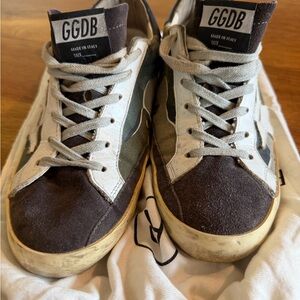 Men's Brown and White Sneakers